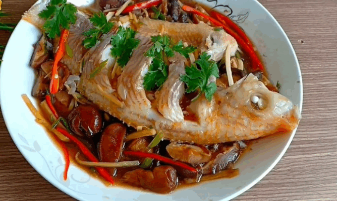 Thưởng thức món cá diêu hồng hấp xì dầu