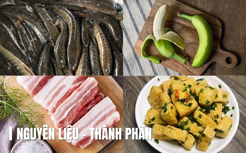 Chuẩn bị các nguyên liệu quan trọng cho món cá lóc om chuối đậu