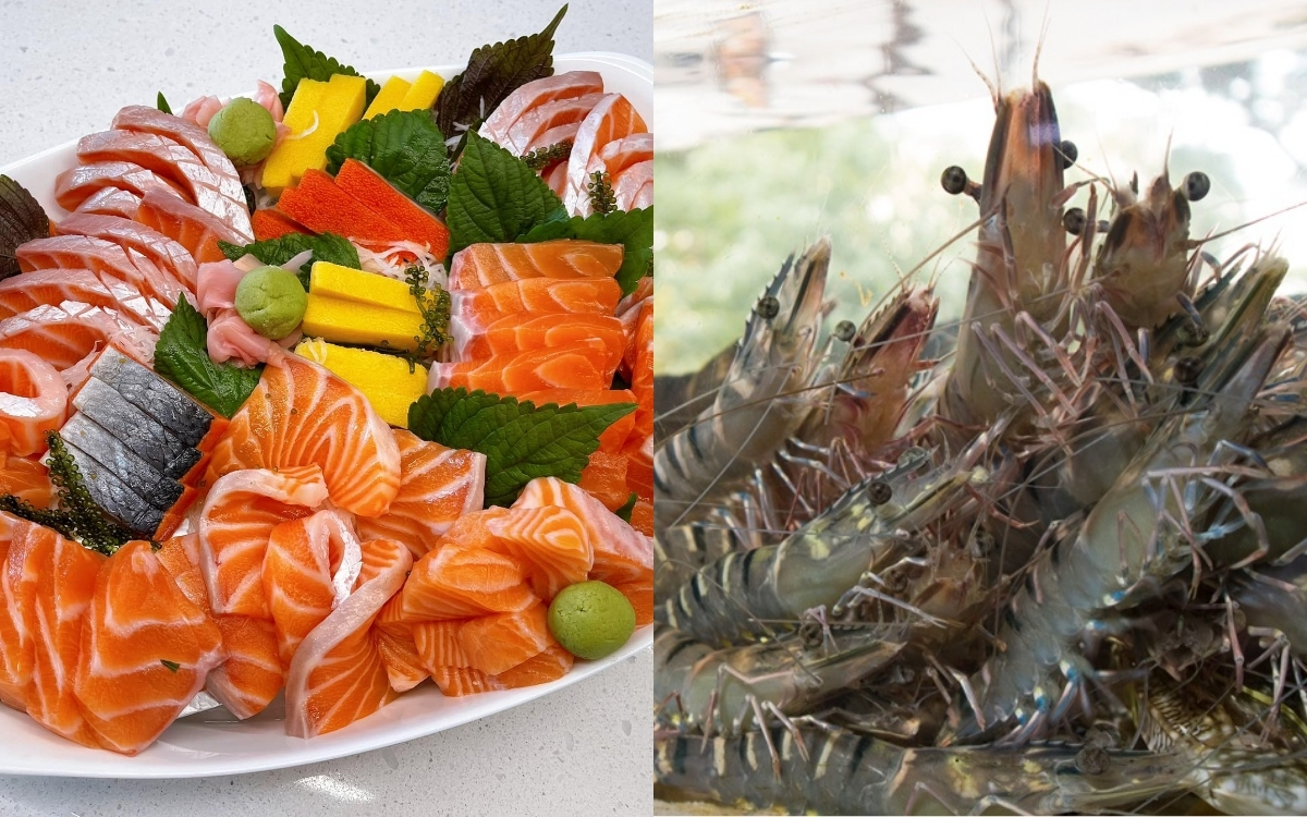 Tôm Và Cá Hồi – Hai Loại Hải Sản Sống Được Ưa Chuộng Nhất Trong Bữa Ăn Gia Đình