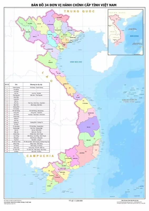 34 Tỉnh Thành Của Việt Nam