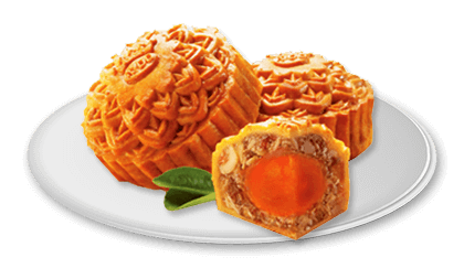 Bánh trung thu truyền thống nướng thập cẩm trứng muối