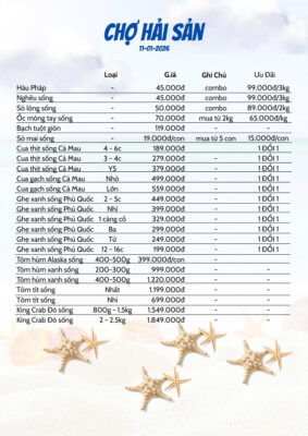 Deal Giá Hải Sản Nóng Bỏng Tay Ngày 11/1
