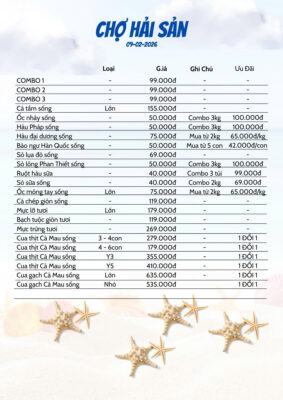Giá Hải Sản Siêu Chấn Động Hôm Nay Tại Hải Sản Lộc