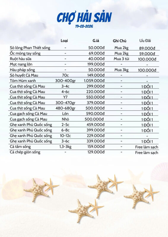 Giá Hải Sản Đỉnh Cao Hôm Nay Tại Hải Sản Lộc
