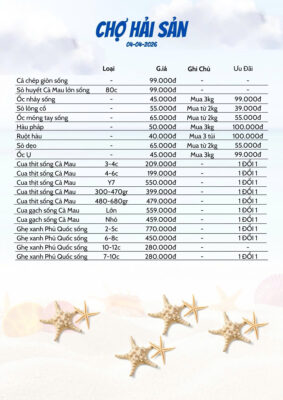 Giá Hải Sản Đỉnh Cao Hôm Nay Tại Hải Sản Lộc 4/4