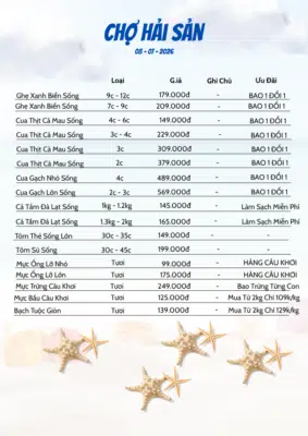 Bảng Giá Hải Sản Hôm Nay: Cập Nhật Tại Vựa Mỗi Ngày