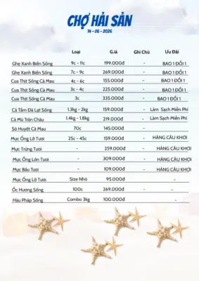 Bảng Giá Hải Sản Hôm Nay: Cập Nhật Tại Vựa Mỗi Ngày